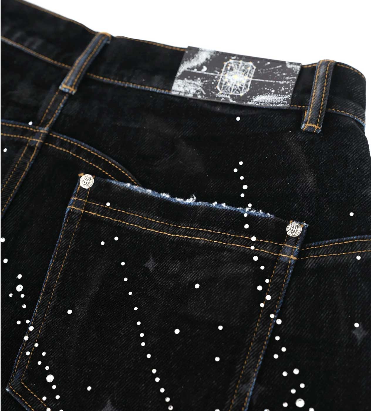 Birth of Royal Child 20k Diamond Starlight Denim Shorts Black - Image 3