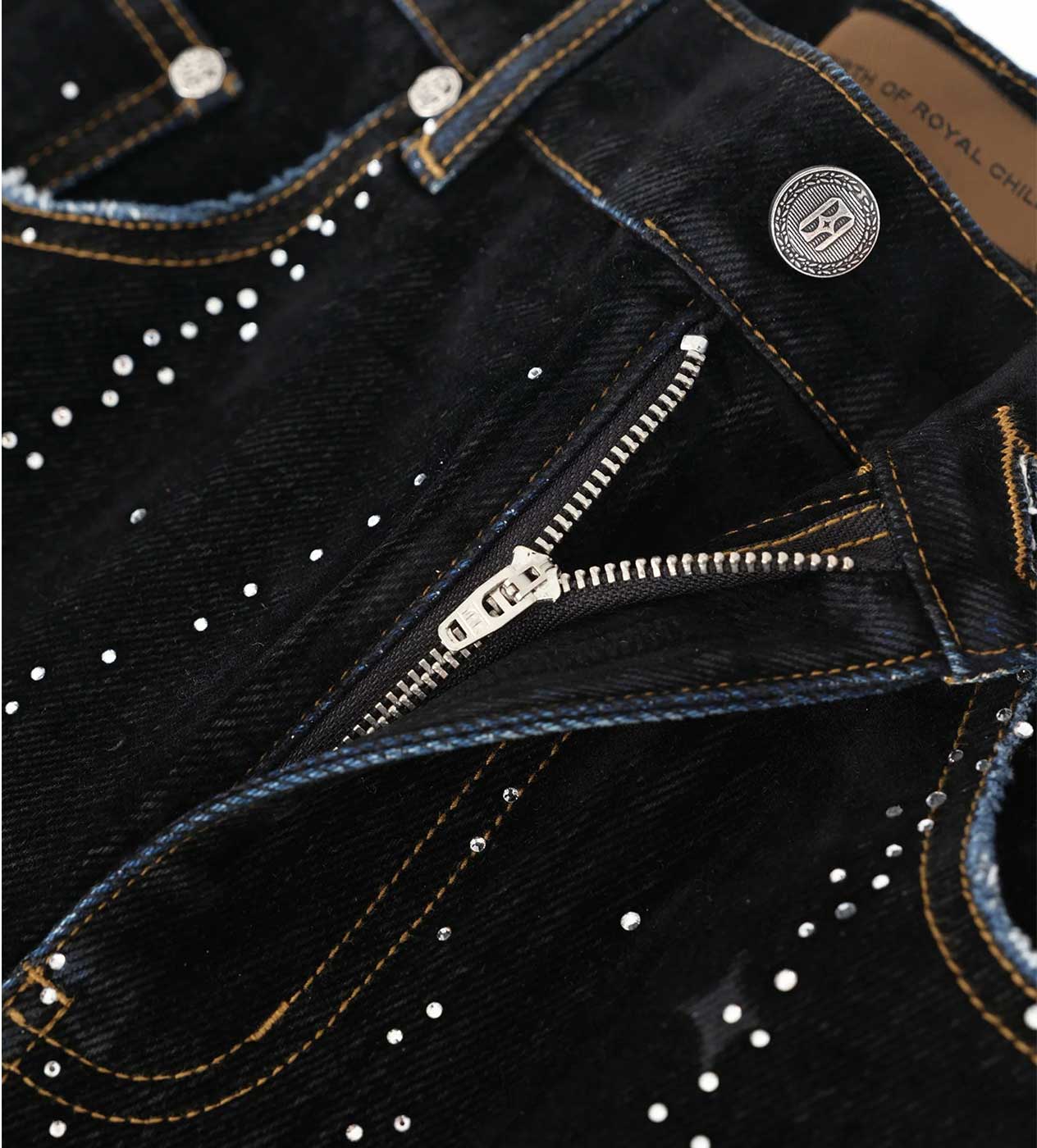 Birth of Royal Child 20k Diamond Starlight Denim Shorts Black - Image 4