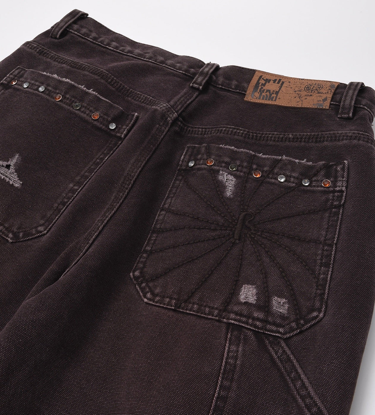 Birth of Royal Child Bijou Fading Cargo Pants Brown - Image 4