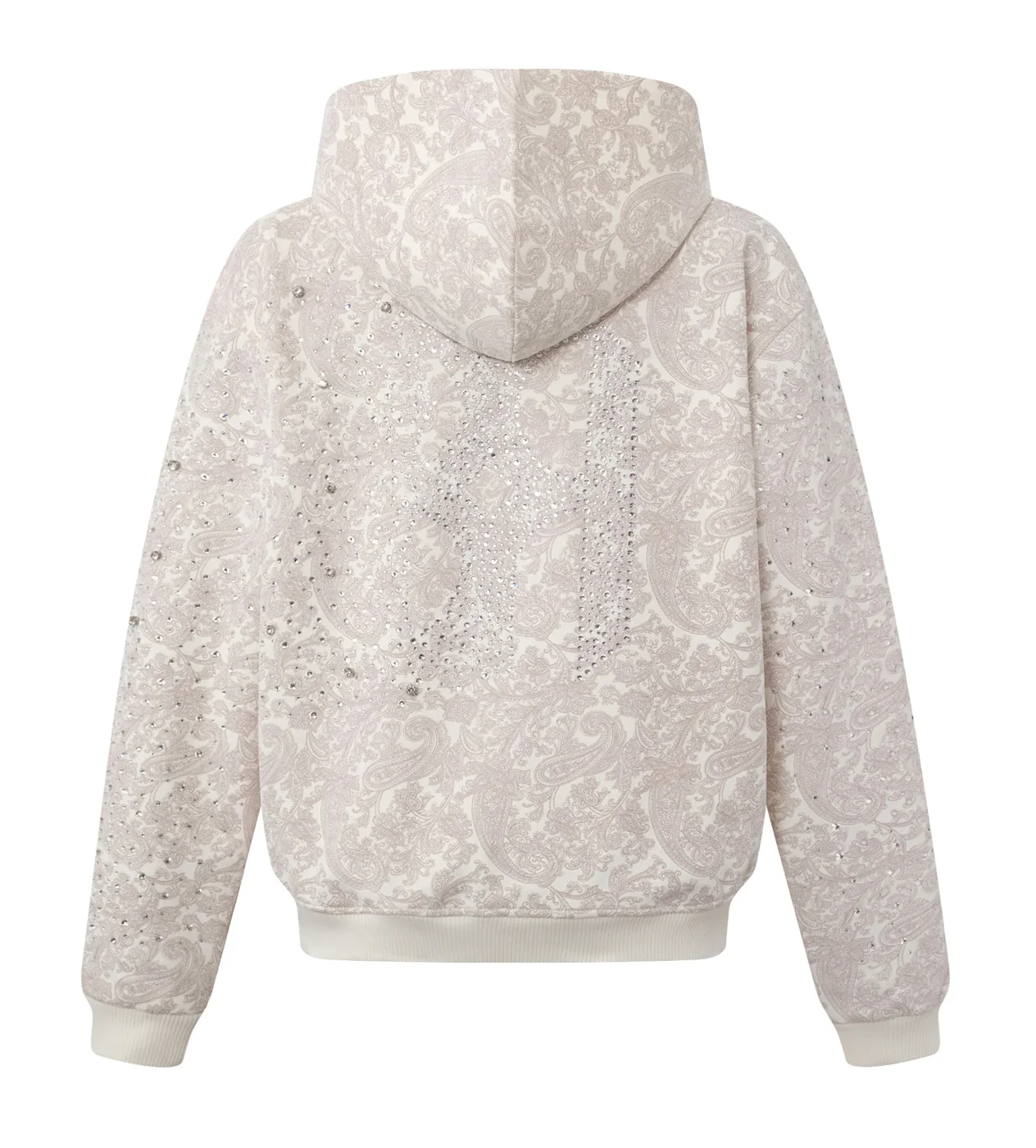 Birth of Royal Child Cashew Blossom Pearl Zipper Hoodie White - Image 2