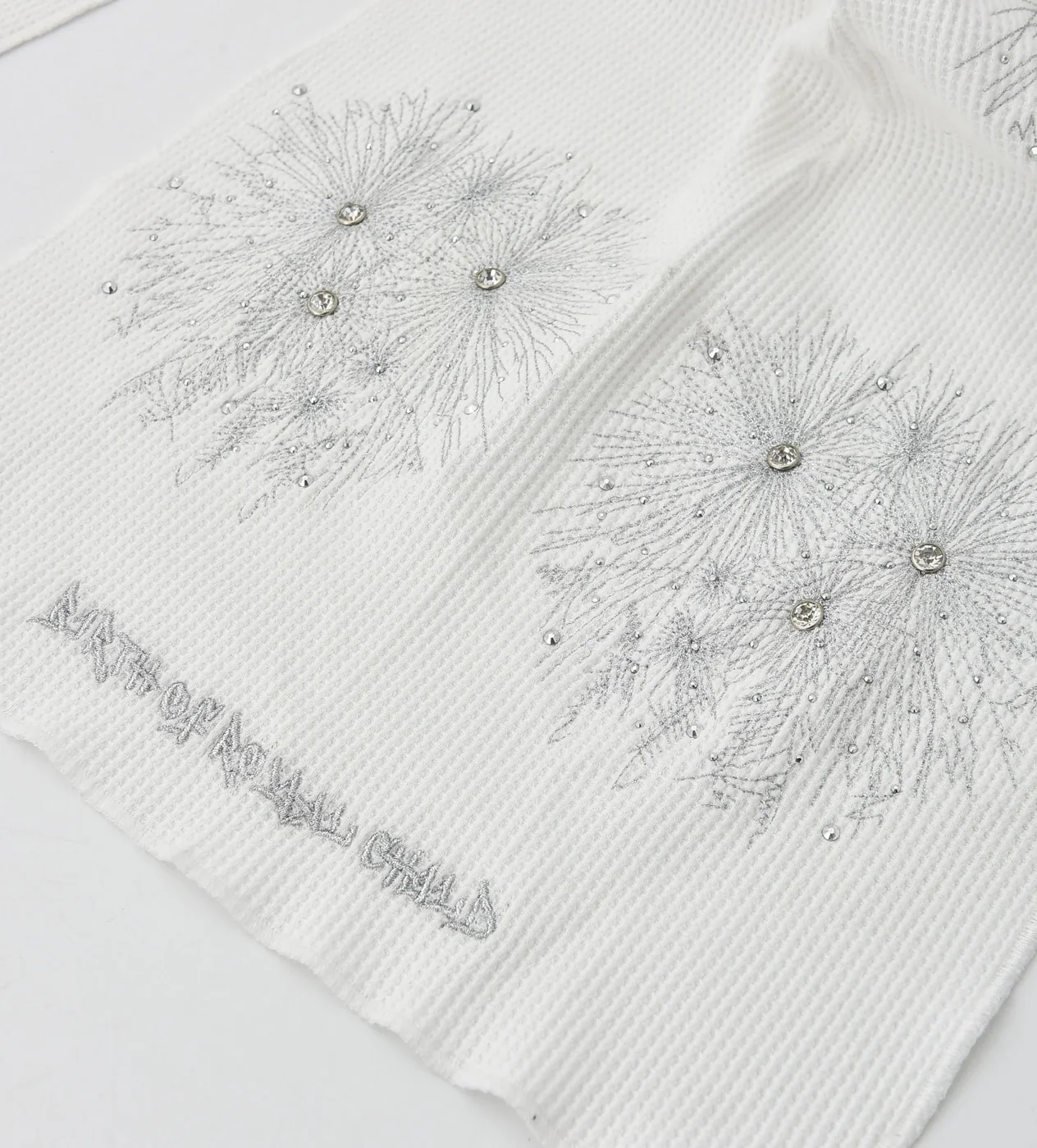 Birth of Royal Child Fireworks Rhinestone Durag White - Image 2