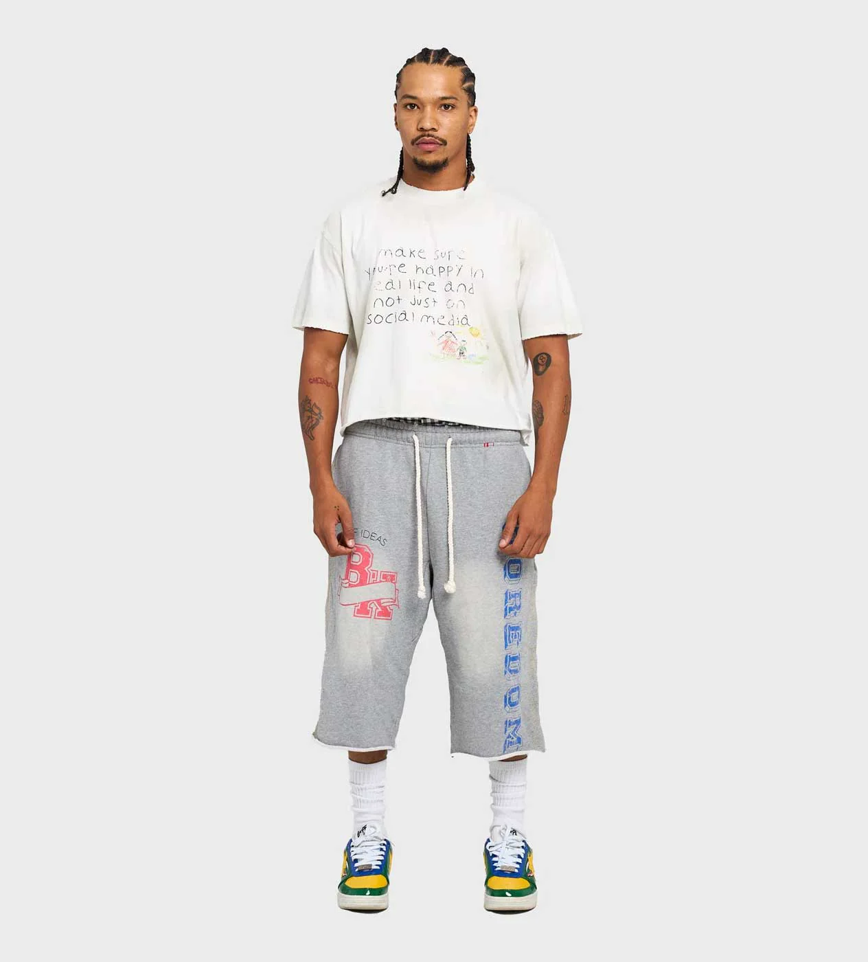 Boredom Kills Collegiate Sweatshorts Grey - Image 3