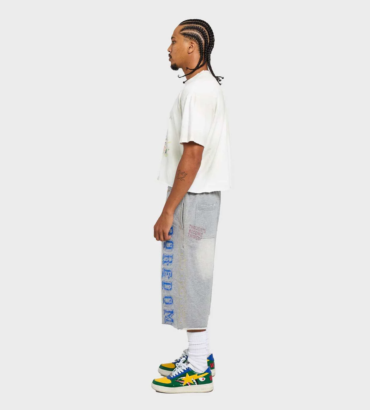 Boredom Kills Collegiate Sweatshorts Grey - Image 4