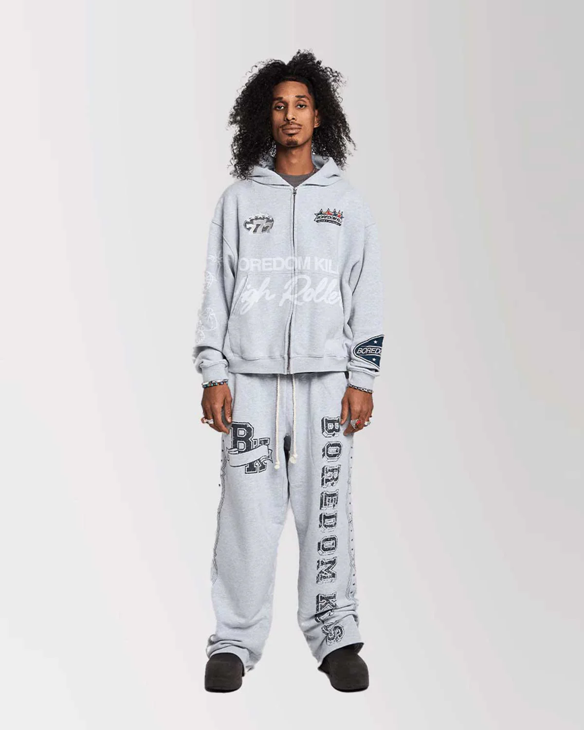 Boredom Kills Collegiate Sweats Grey/Black - Image 2
