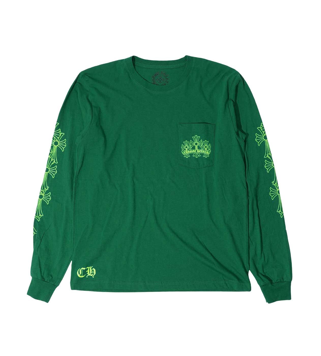 CHROME HEARTS CEMETERY CROSS GREEN L/S Tee - Image 2