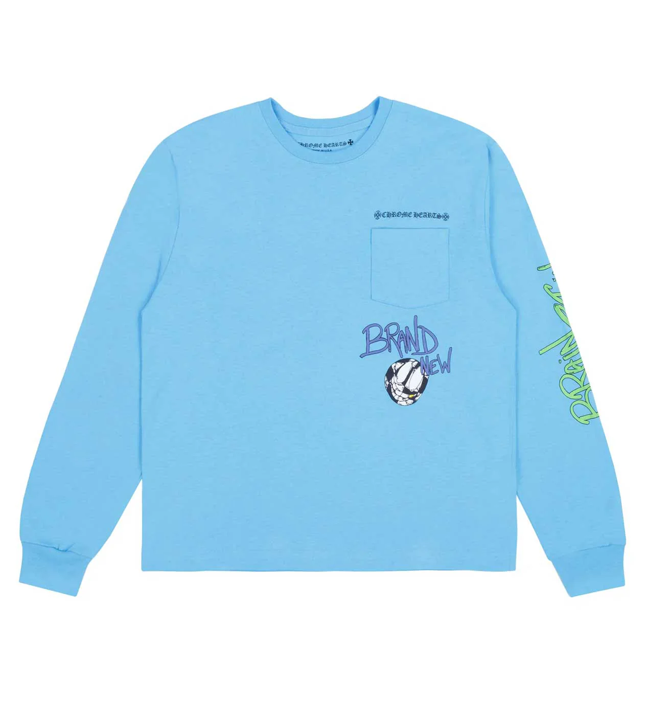 Chrome Hearts Matty Boy 'Brain New' Long Sleeve Tee Blue - Image 2