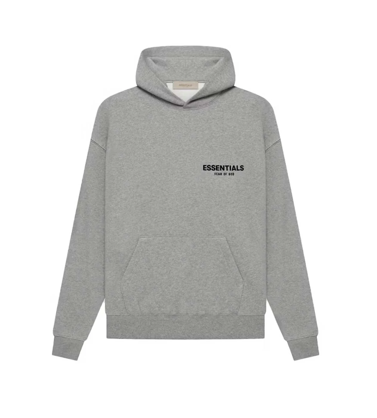 Essentials Dark Oatmeal Velvet Hoodie - Image 2