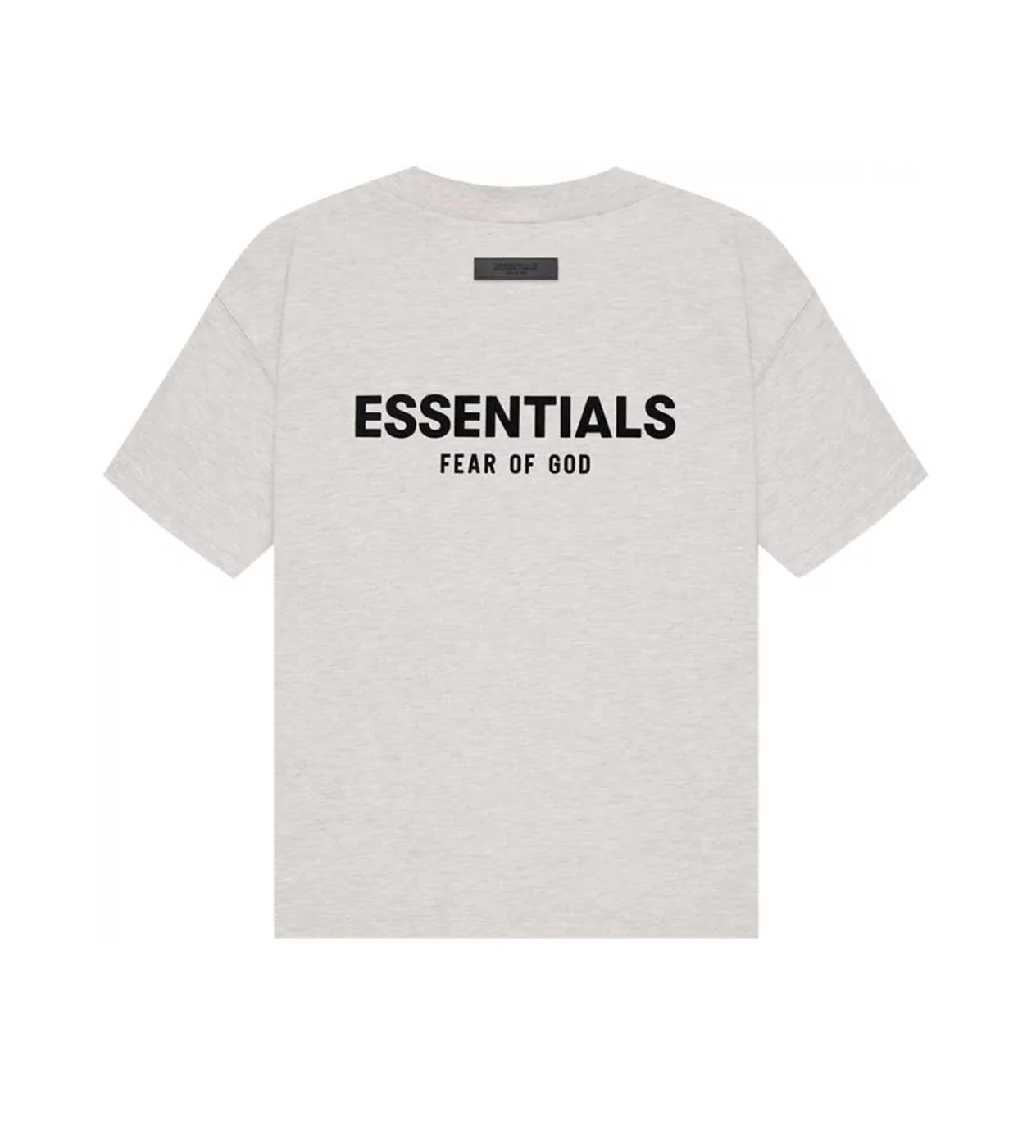 Essentials Light Oatmeal Velvet Tee - Image 2