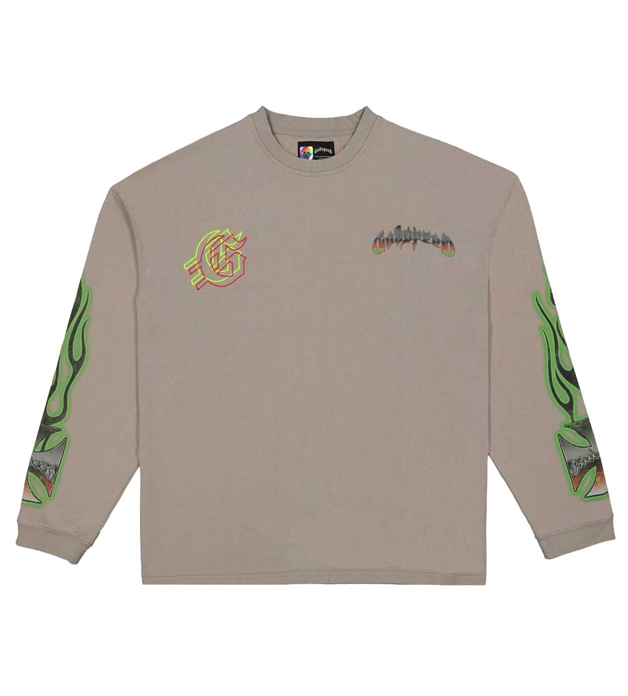 Godspeed Biker Nation L/S Tee Stone Grey - Image 2
