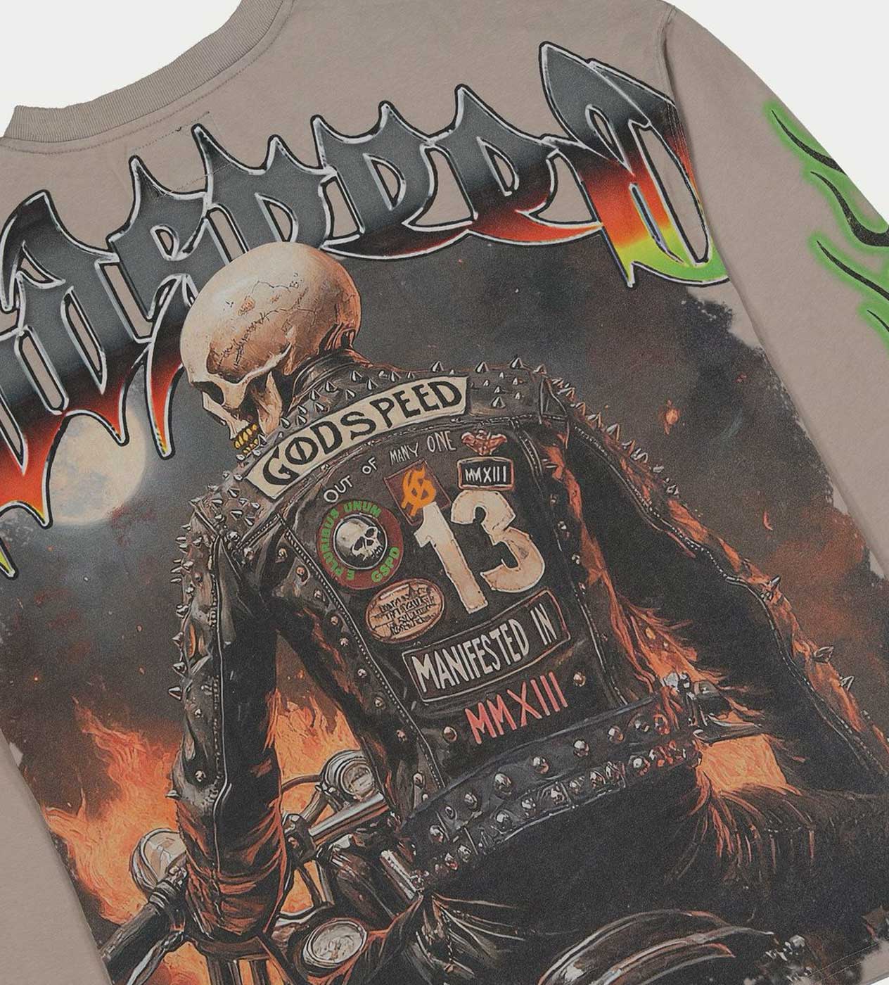 Godspeed Biker Nation L/S Tee Stone Grey - Image 3