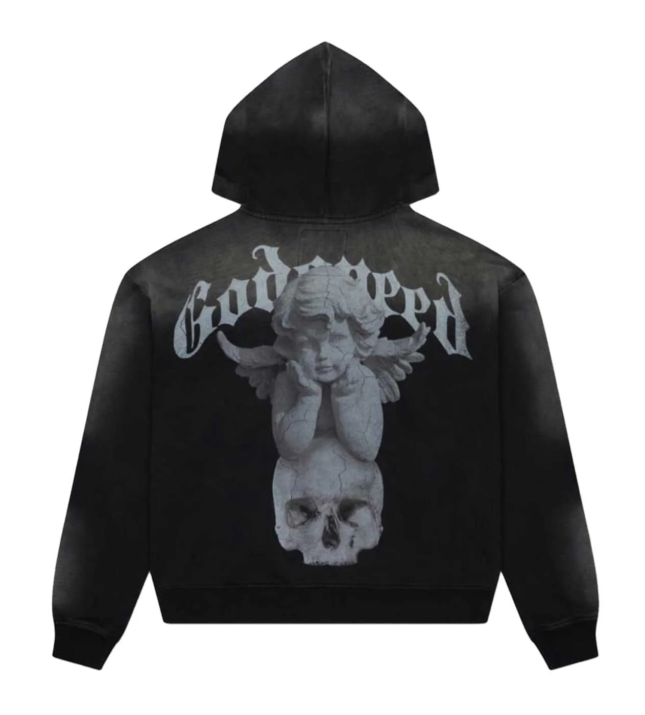 Godspeed Circle Of Life Zip Up Hoodie Vintage Wash Black