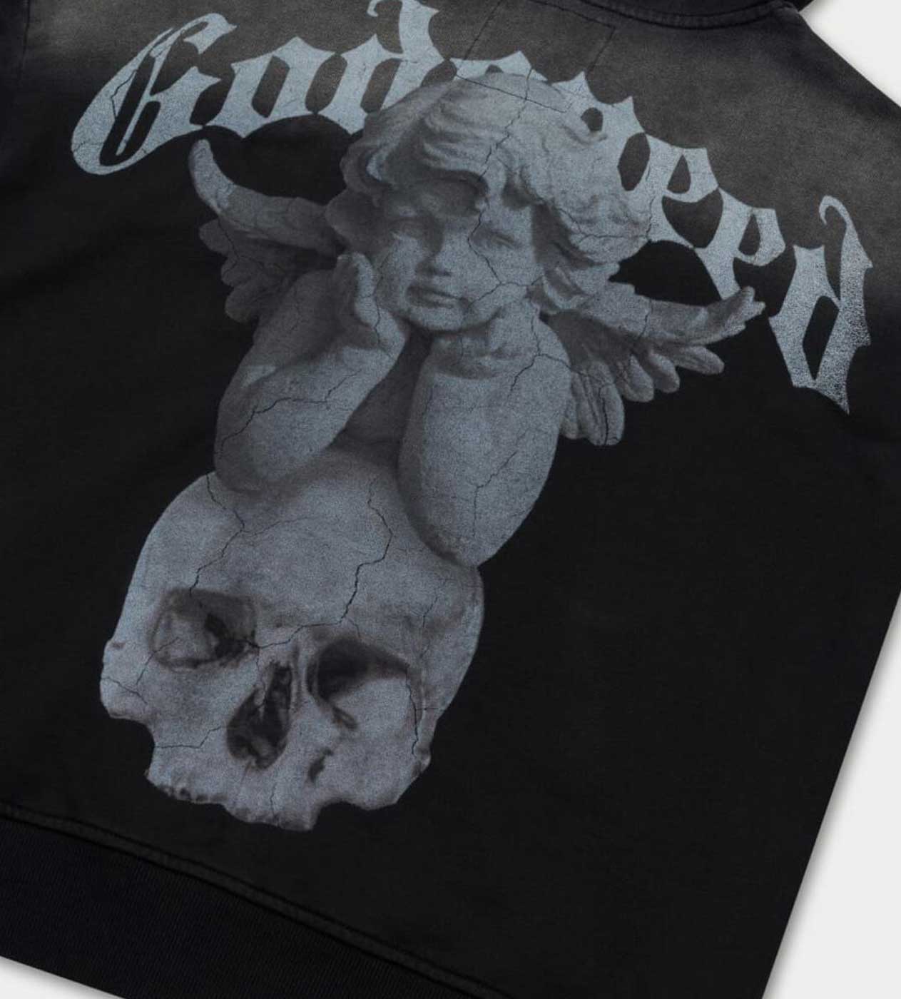 Godspeed Circle Of Life Zip Up Hoodie Vintage Wash Black - Image 3