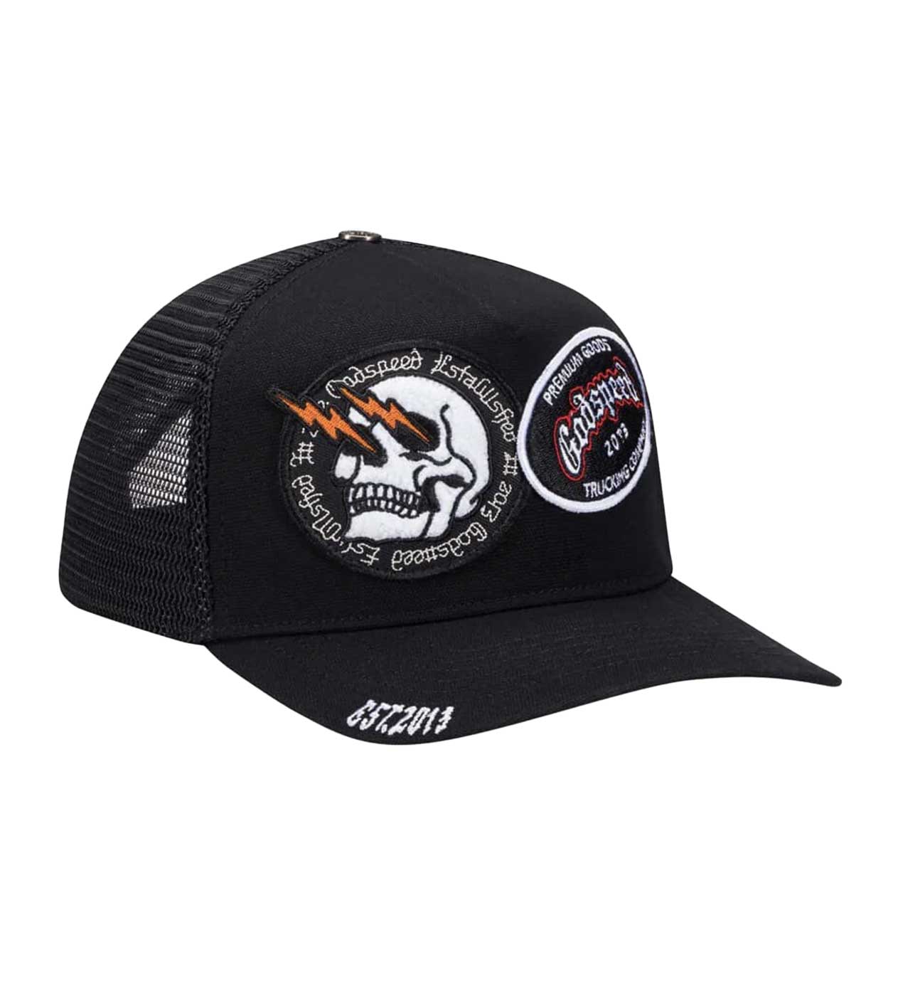 Godspeed Dual Patch Trucker Hat Black (Snapback) - Image 2
