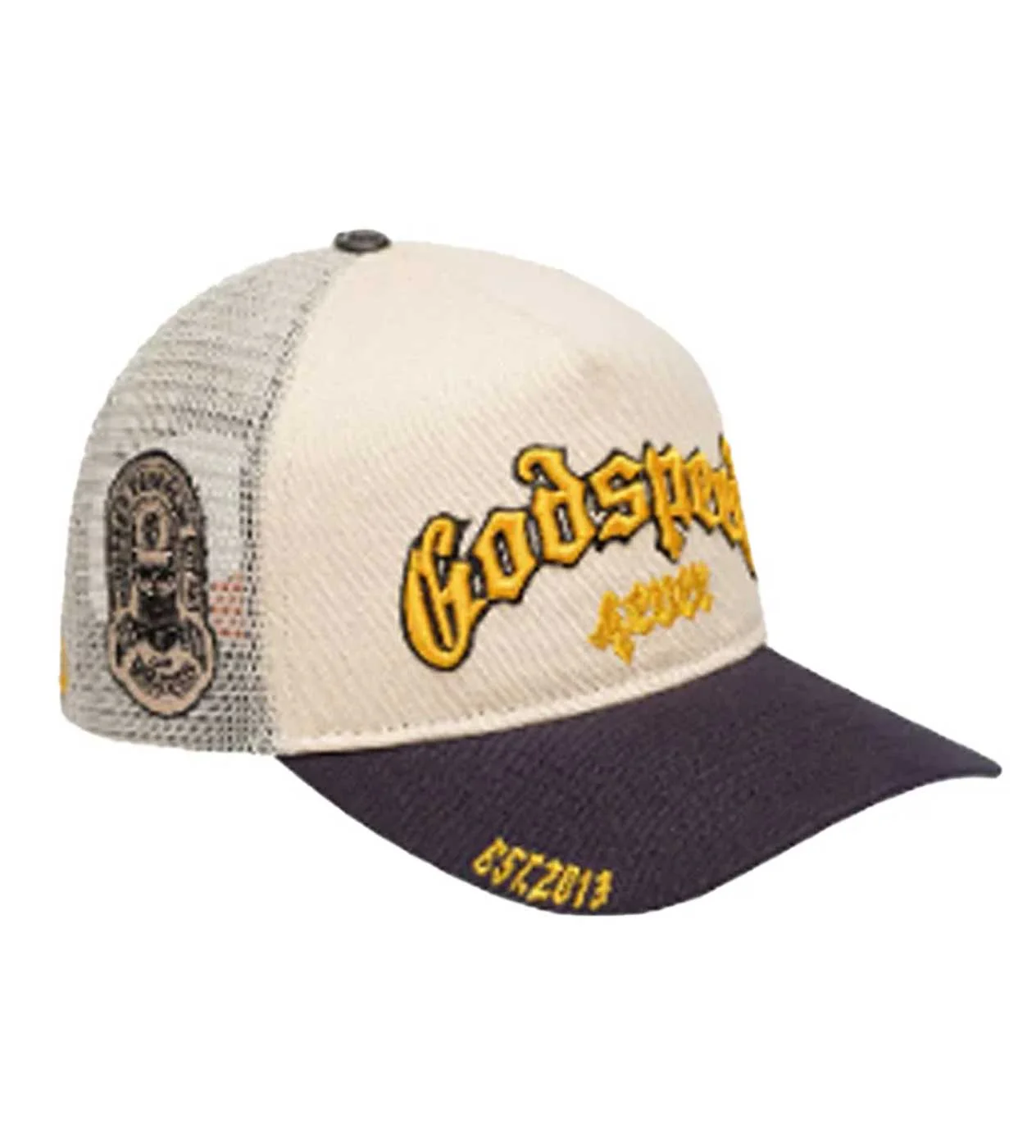 Godspeed Forever Trucker Hat Bone/Yellow/Navy - Image 2