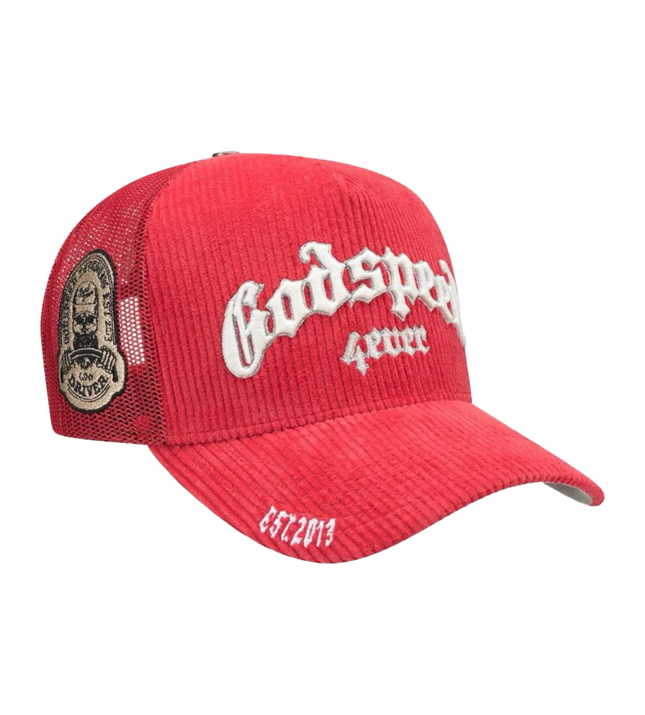 Godspeed Forever Trucker Hat Rose Corduroy - Image 2