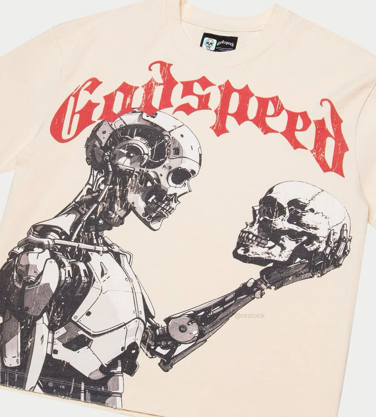 Godspeed Mankind vs AI 3 Tee Bone/Red - Image 2