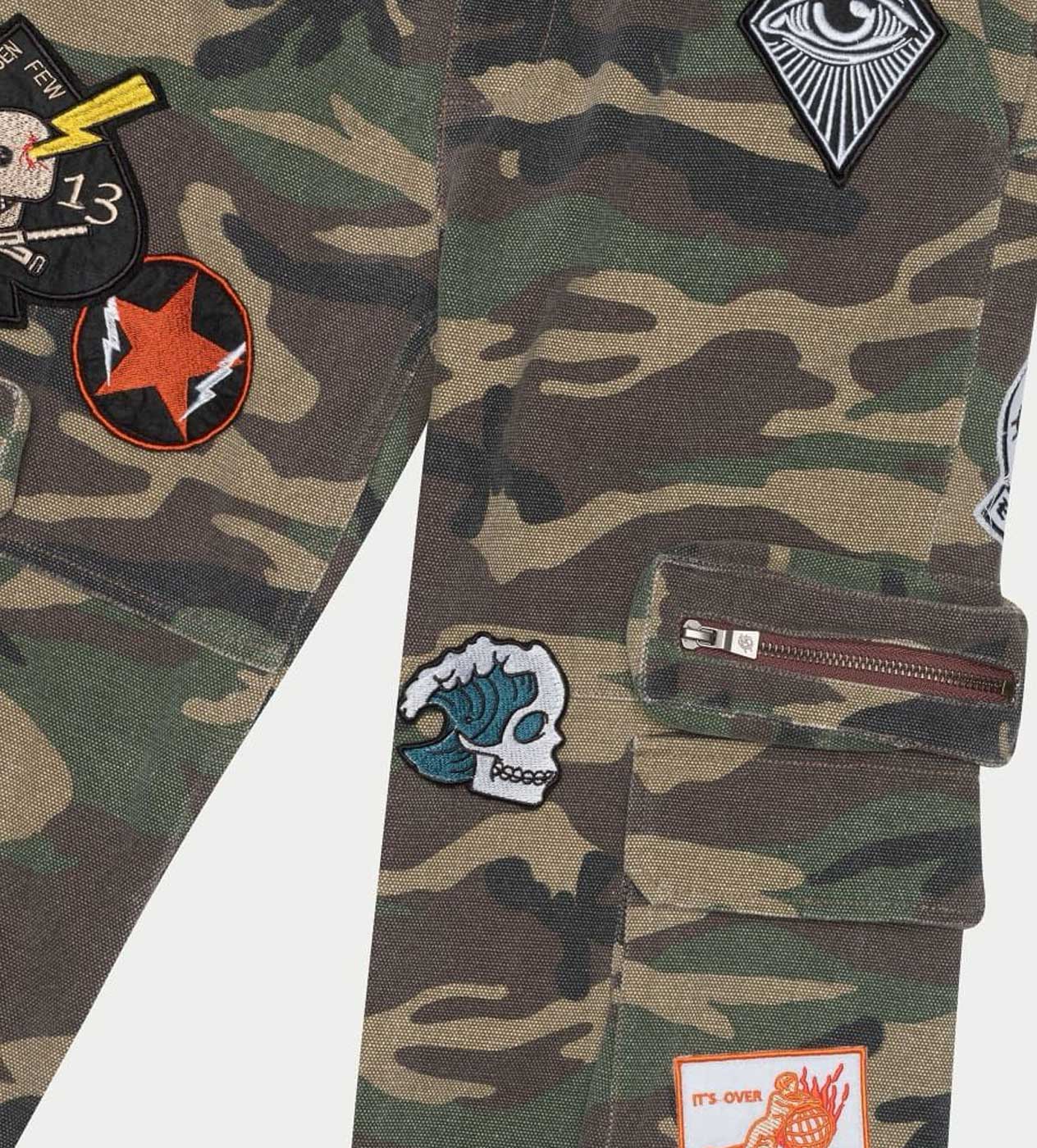 Godspeed Patchwork Flared Cargo Pants Camo - Image 4