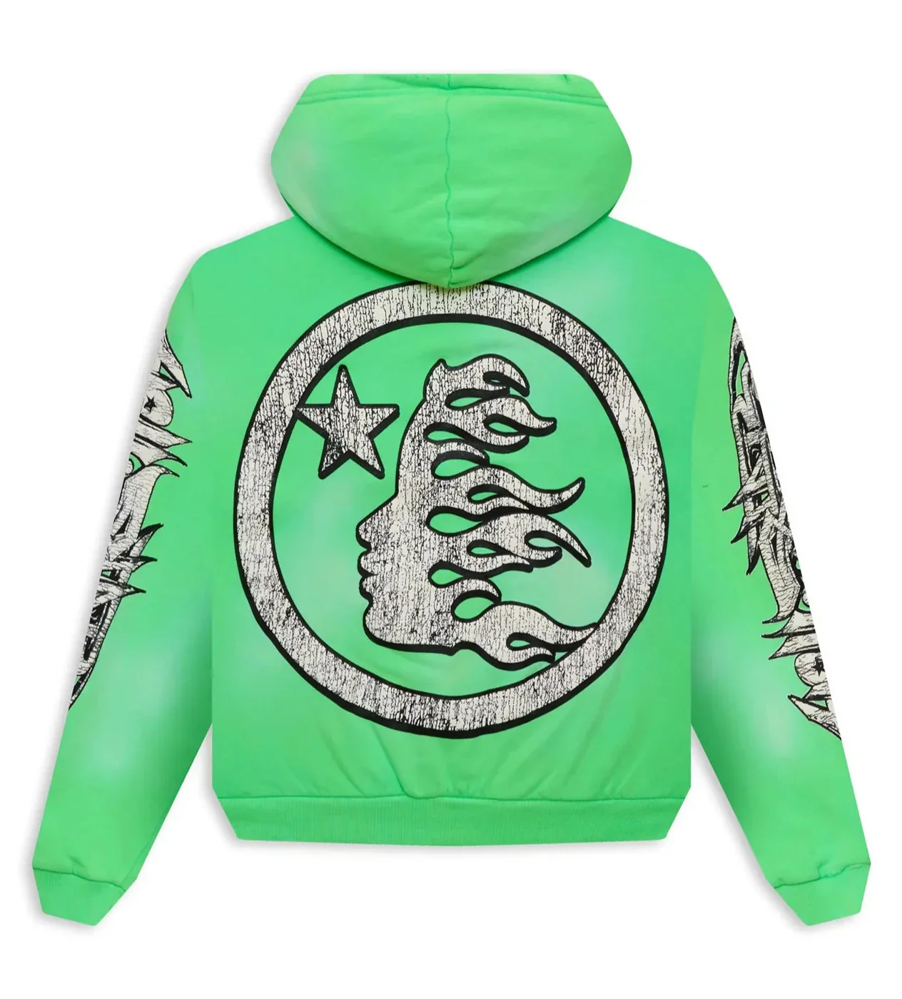 Hellstar Graffiti Zip Up Hoodie Green - Image 2