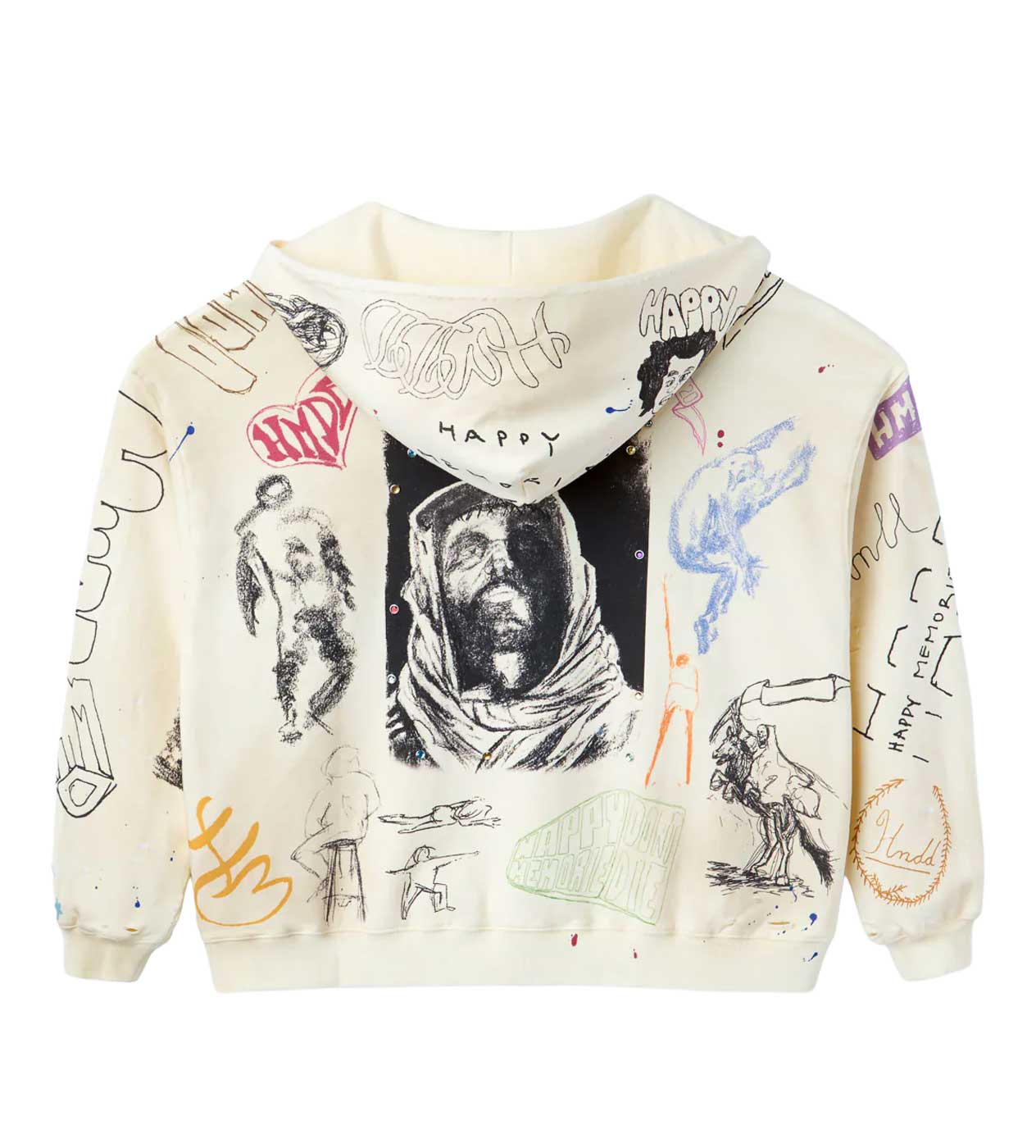 HMDD Sketch Hoodie Cream - Image 2
