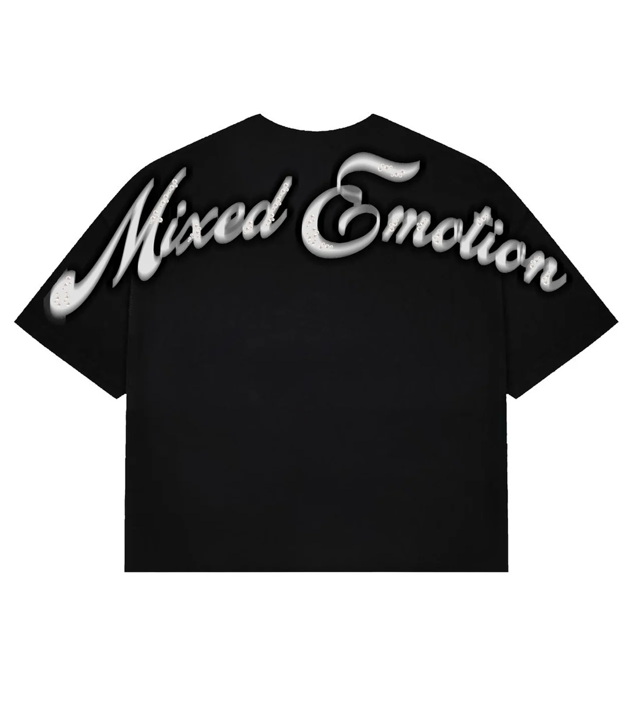Mixed Emotions Pearl Cropped Tee Black - Image 2