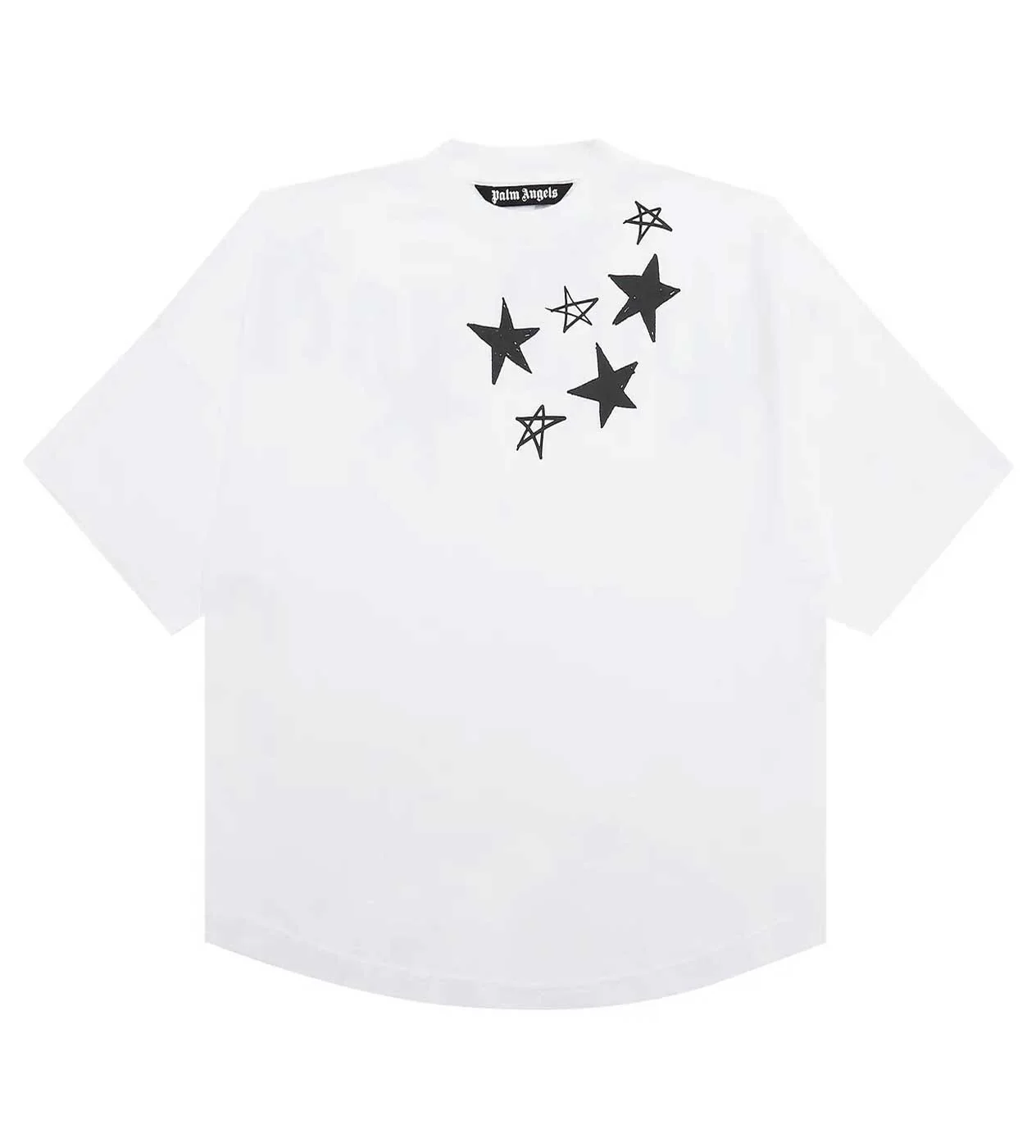 Palm Angels Shooting Stars Overlogo Tee White/Black - Image 2