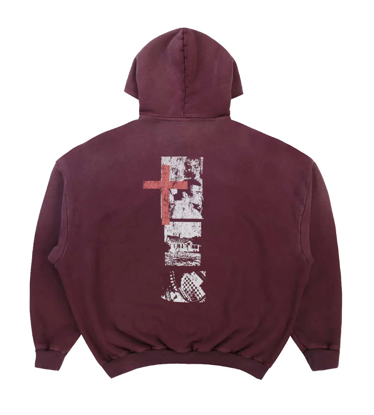 Pieces Inhumane Half Zip Sweatshirt Maroon - Image 2