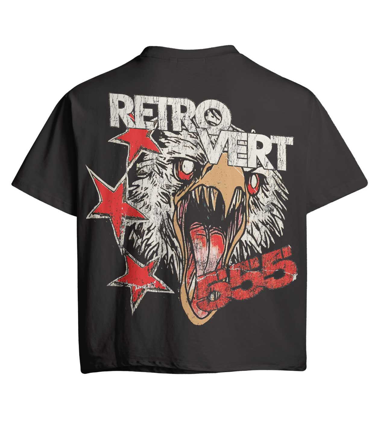 Retrovert Falcon Skull Tee Black/Red - Image 2