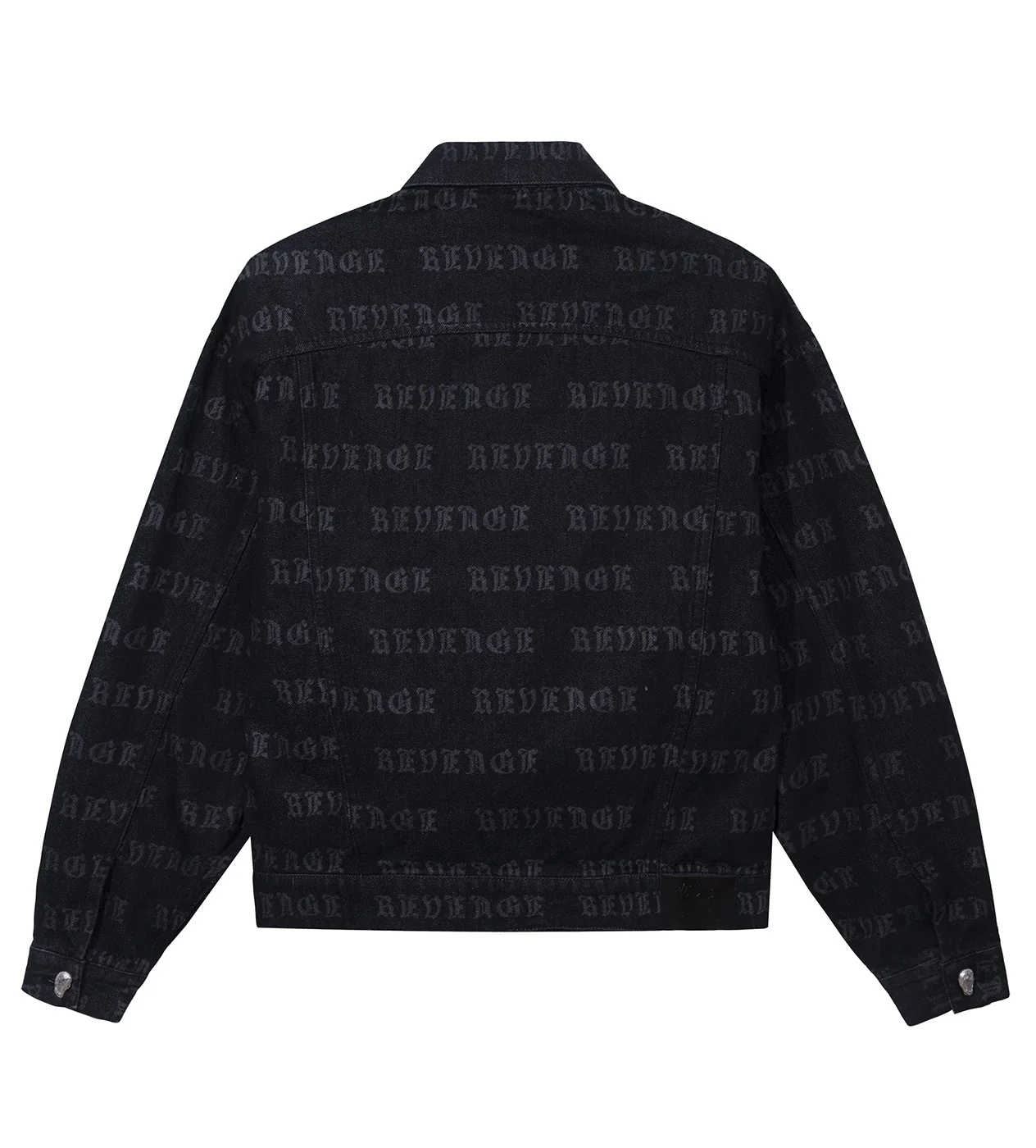 Revenge All Over Logo Denim Jacket Black - Image 2