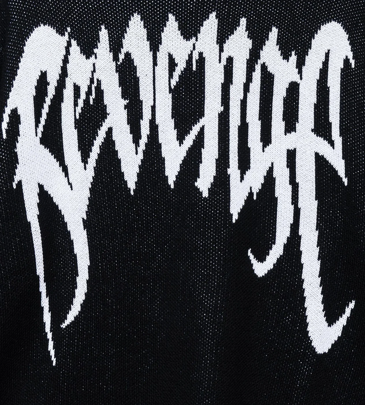 Revenge Arch Logo Knit Sweater Black/White - Image 3