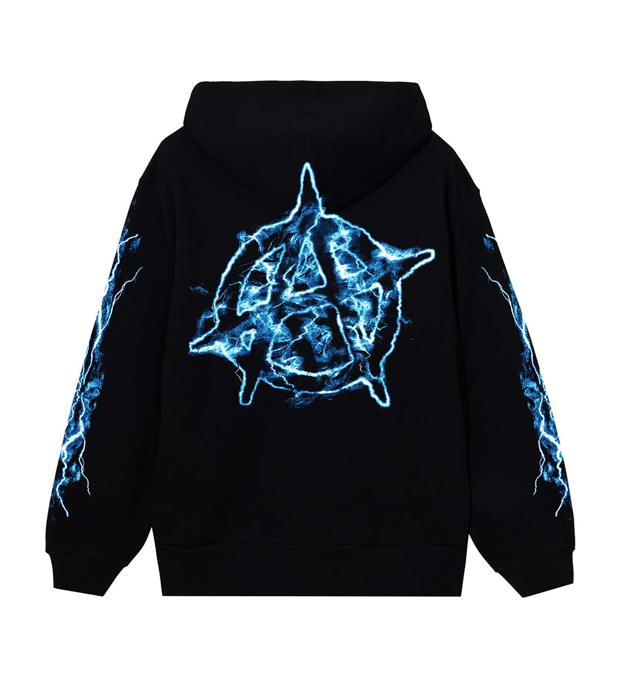 Revenge BLUE LIGHTNING ANARCHY HOODIE BLACK - Image 2