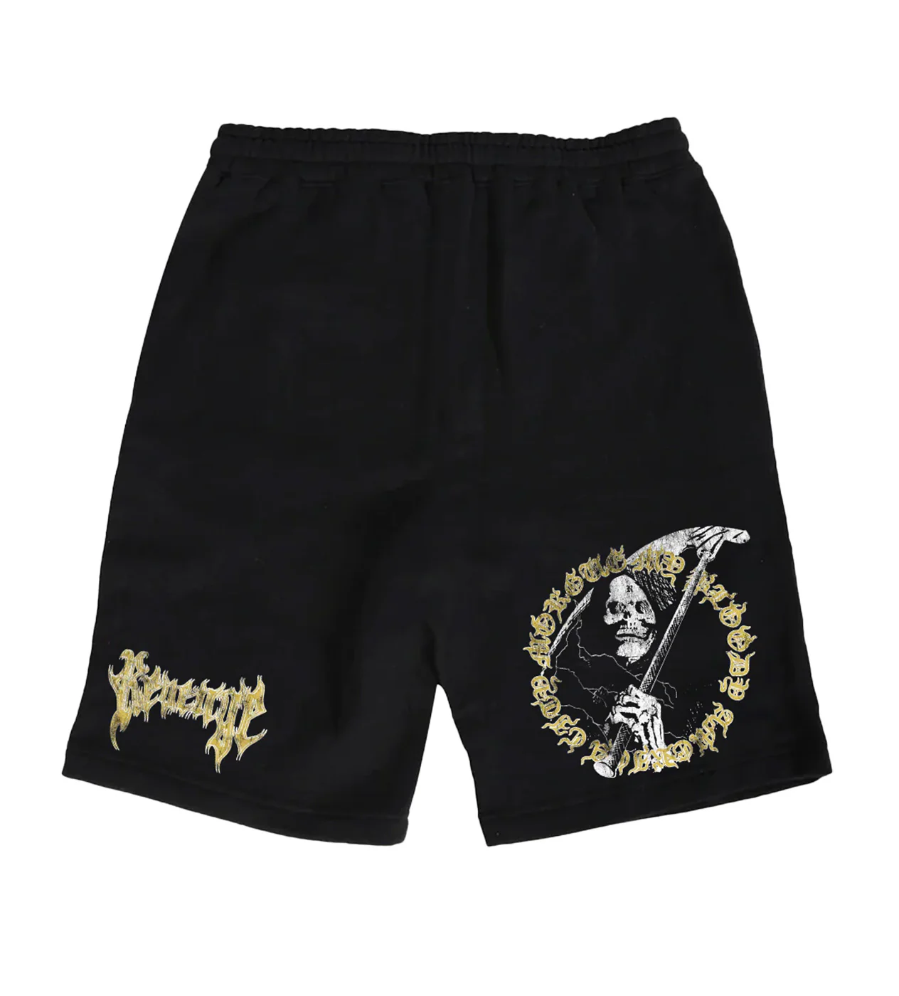 Revenge Grim Reaper Shorts Black/Yellow - Image 2