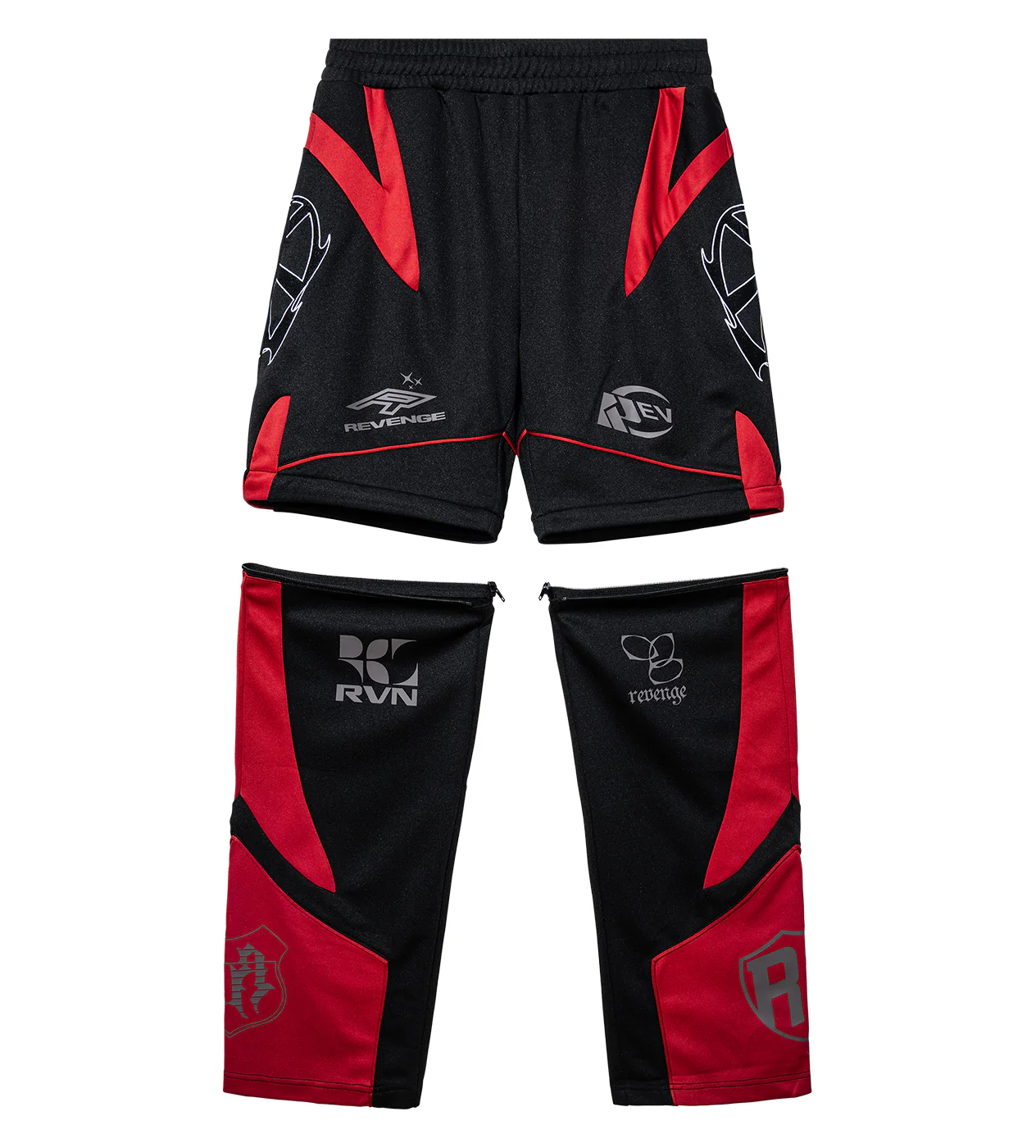 Revenge Racer Patch Convertible Pant Black/Red - Image 3