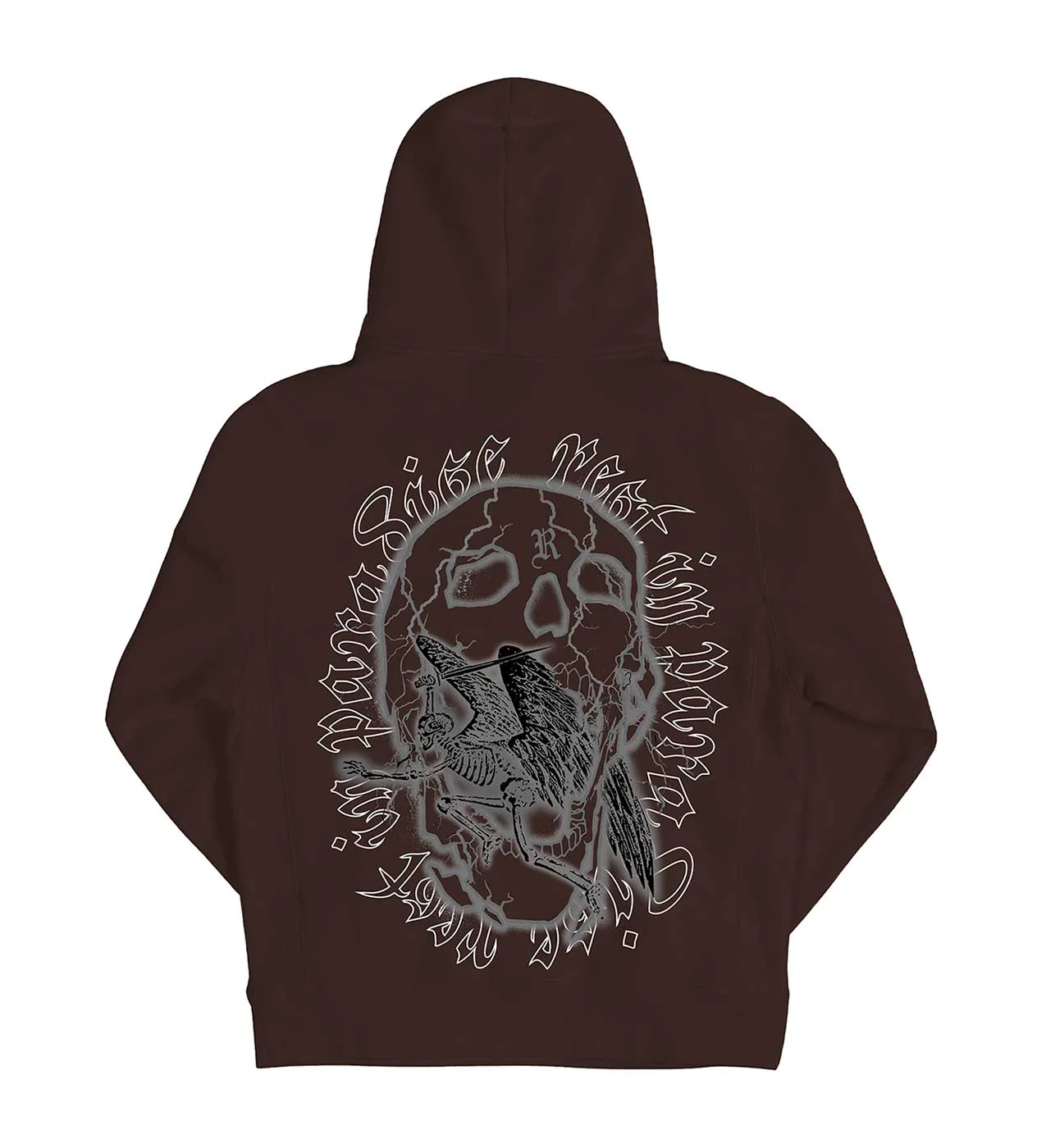 Revenge Skeleton Angel Hoodie Brown - Image 2
