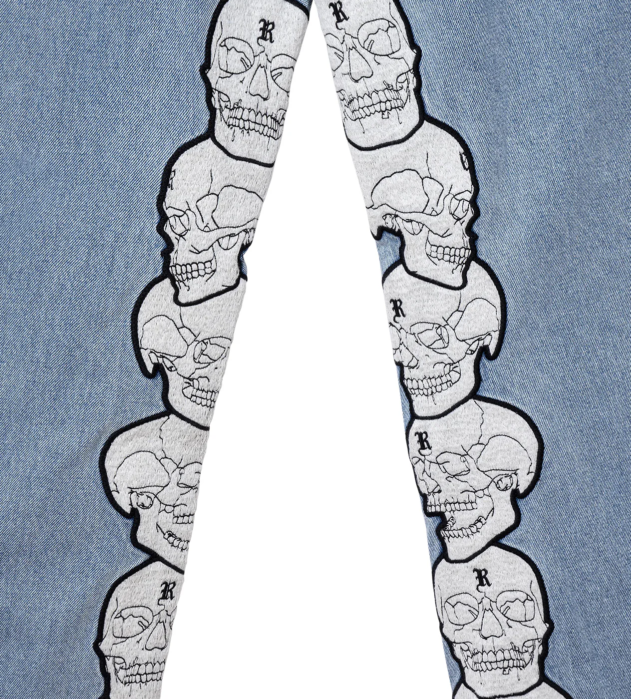 Revenge Skull Patch Denim Pant Indigo - Image 3