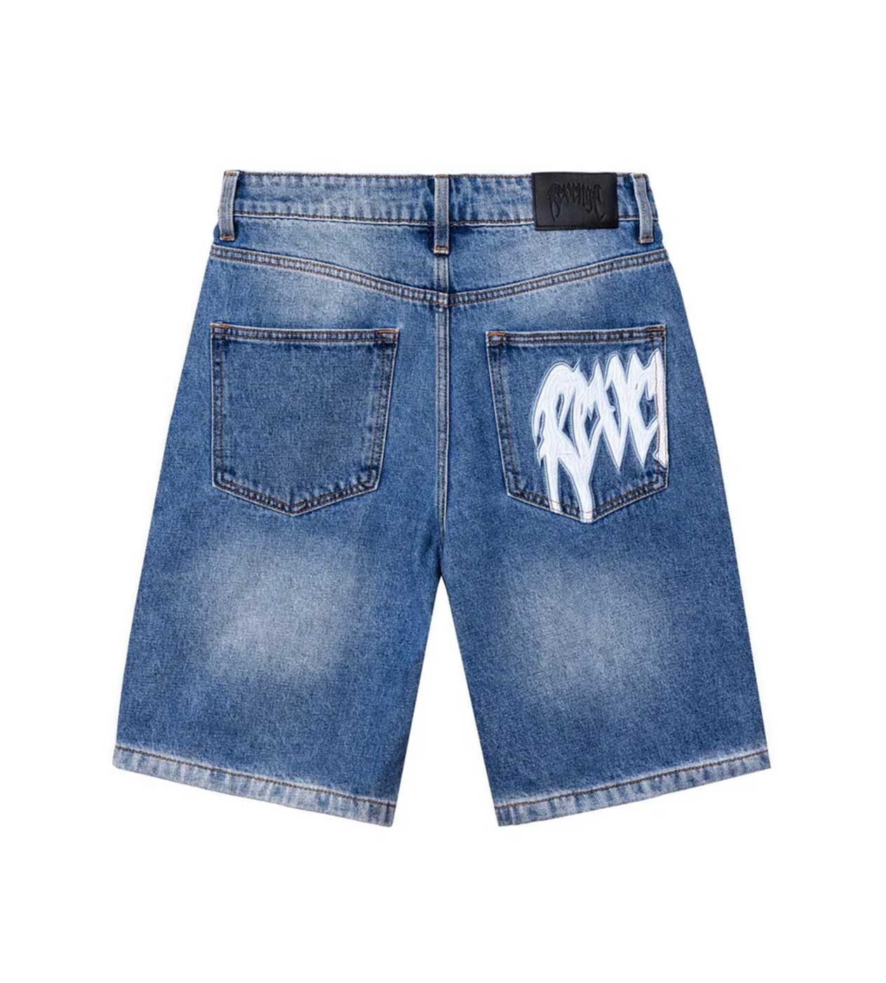 Revenge Thorn Denim Shorts Indigo - Image 3