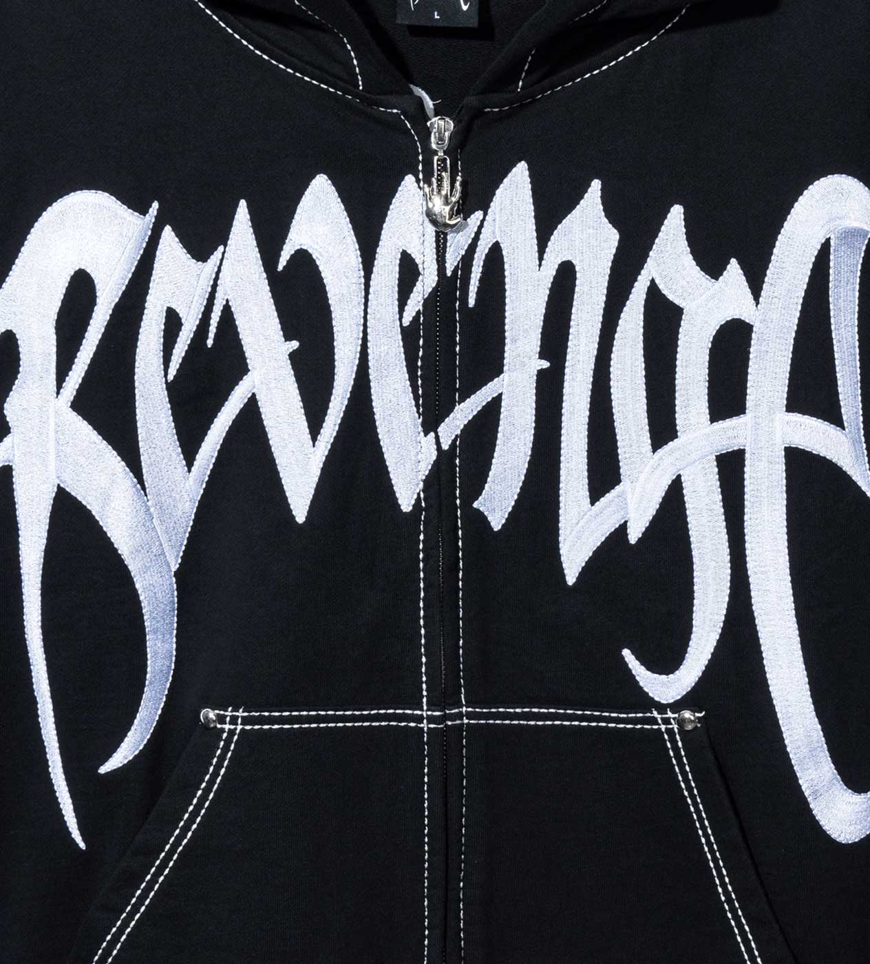 Revenge Xxxtentacion Kill Contrast Zip Up Hoodie Black - Image 4