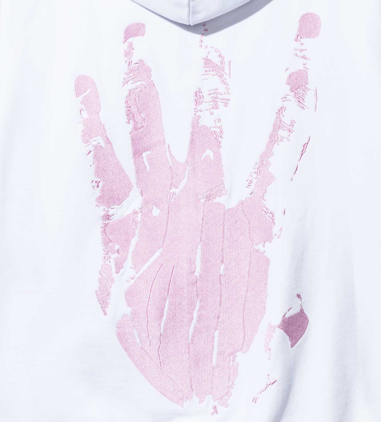 Revenge Xxxtentacion Kill Contrast Zip Up Hoodie White/Pink - Image 5