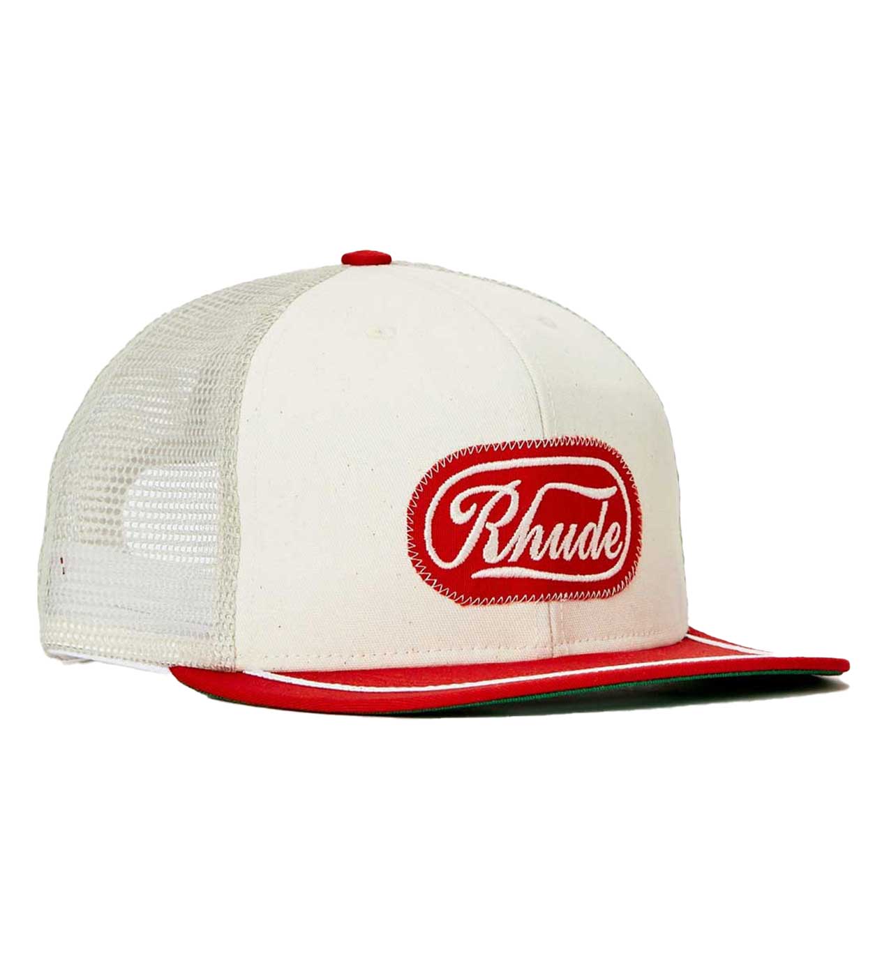 Rhude Patch Trucker Hat Off-White/Red - Image 3