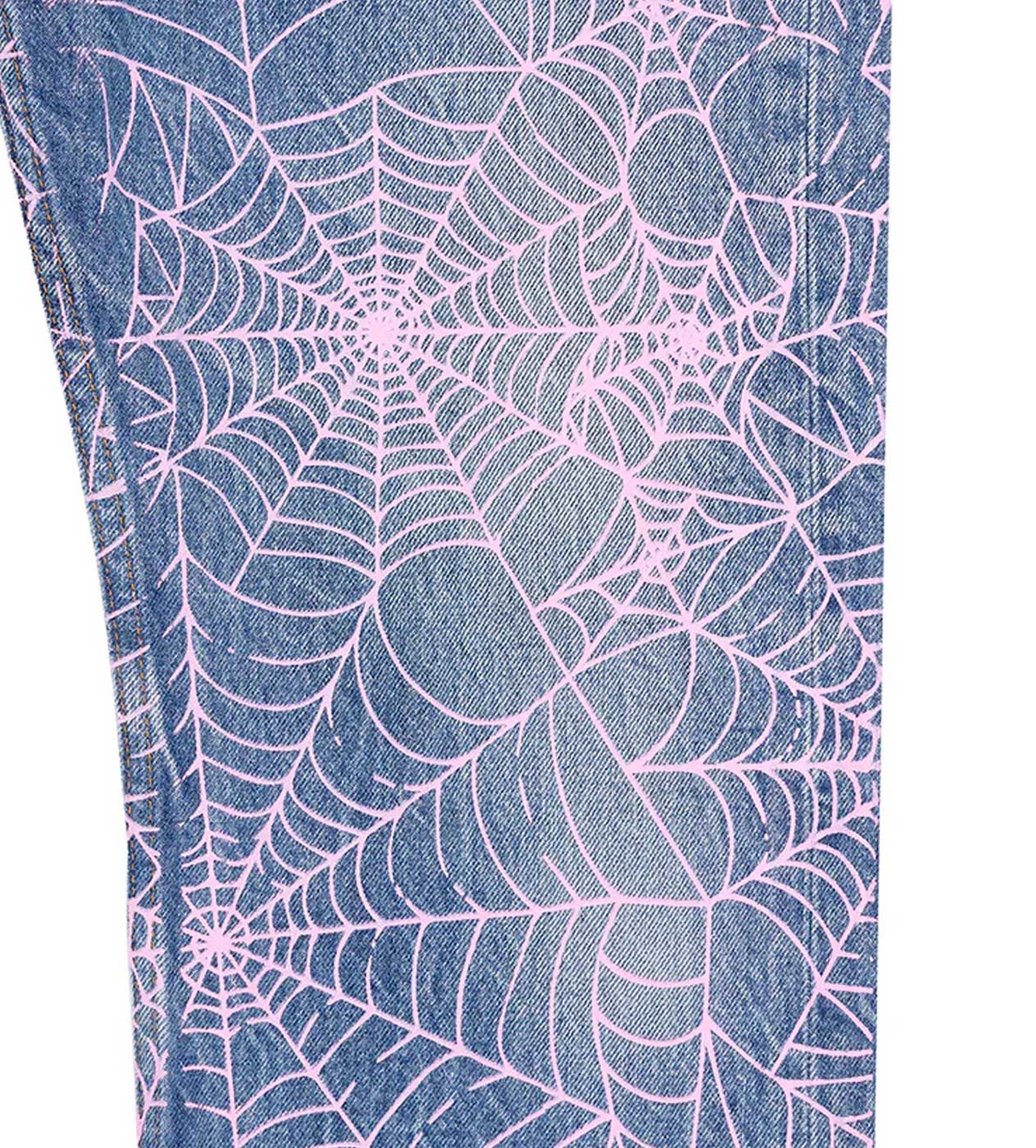 Sp5der AOP Web Vintage Denim 501 Blue/Pink - Image 3