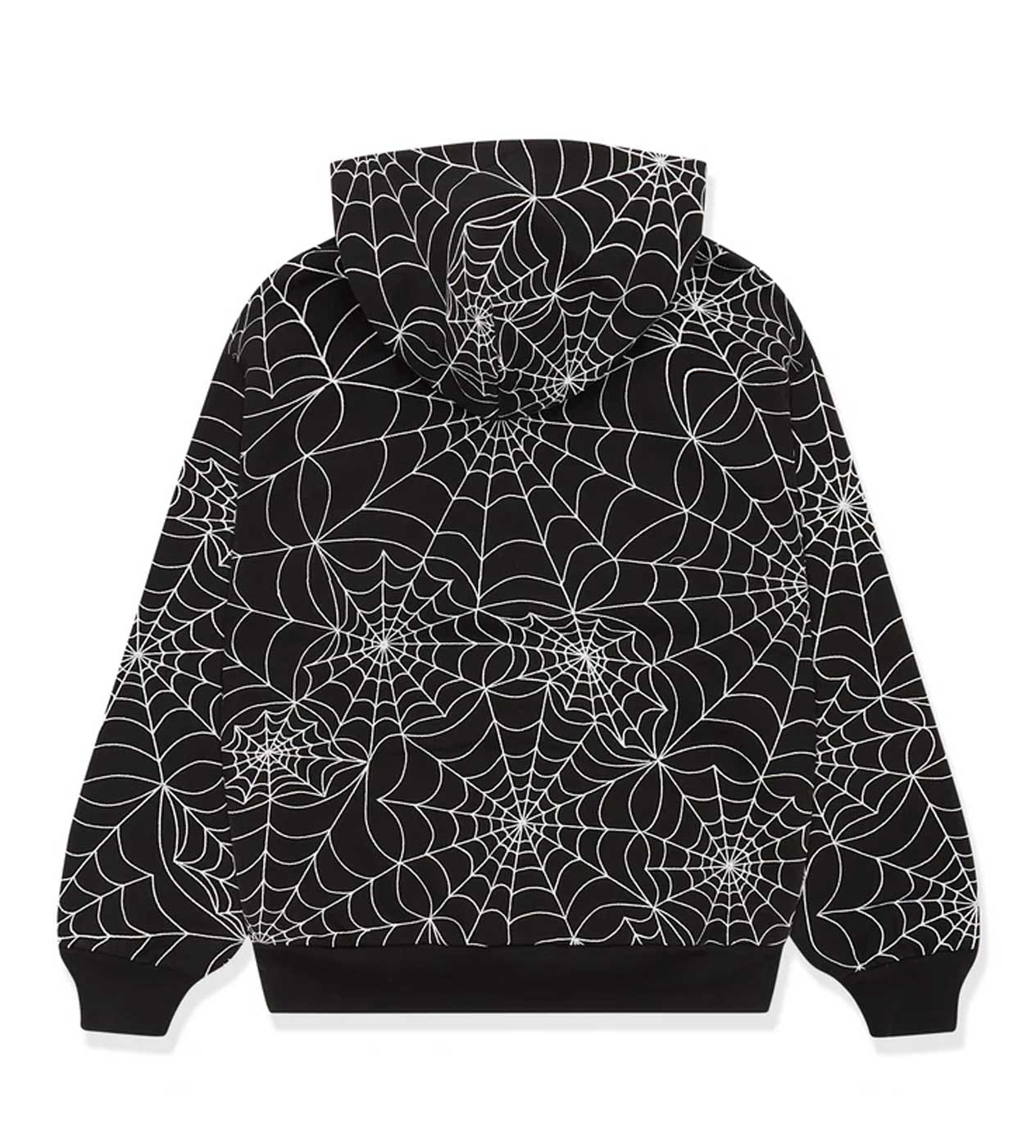 Sp5der Embroidered AOP Hoodie Black - Image 2