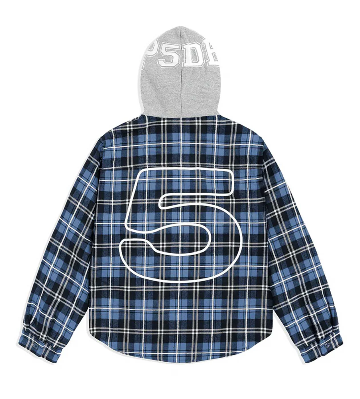 Sp5der Hooded Flannel Zip Up Blue - Image 2