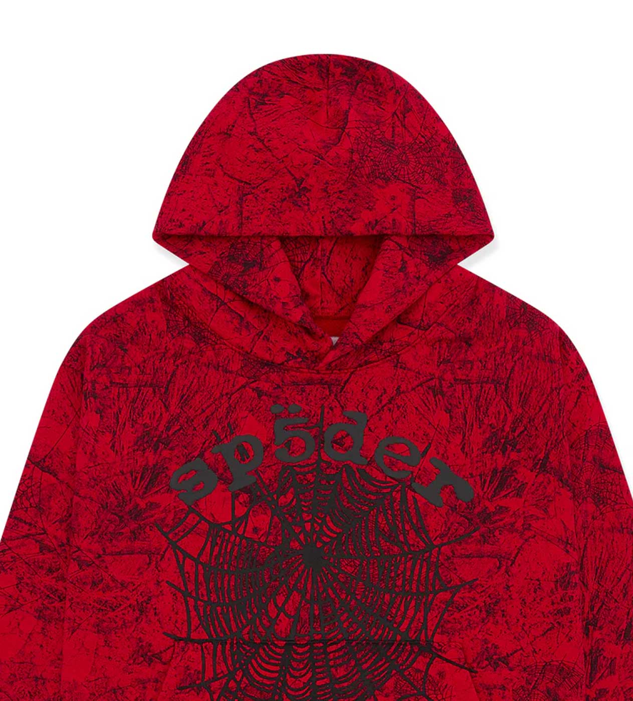 Sp5der OG Tree Camo Hoodie Red - Image 2