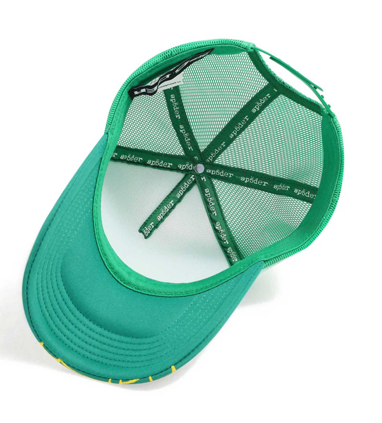 Sp5der Slime Green OG Web v2 Trucker Hat (Snapback) - Image 3