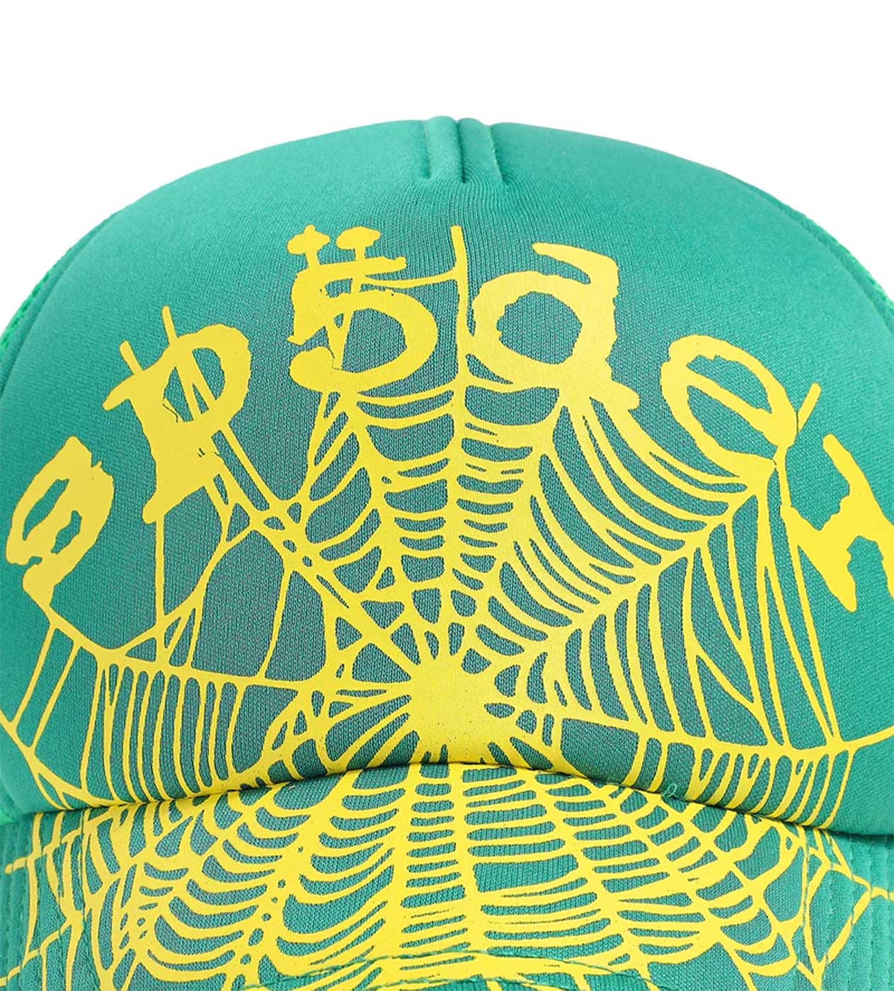 Sp5der Slime Green OG Web v2 Trucker Hat (Snapback) - Image 4
