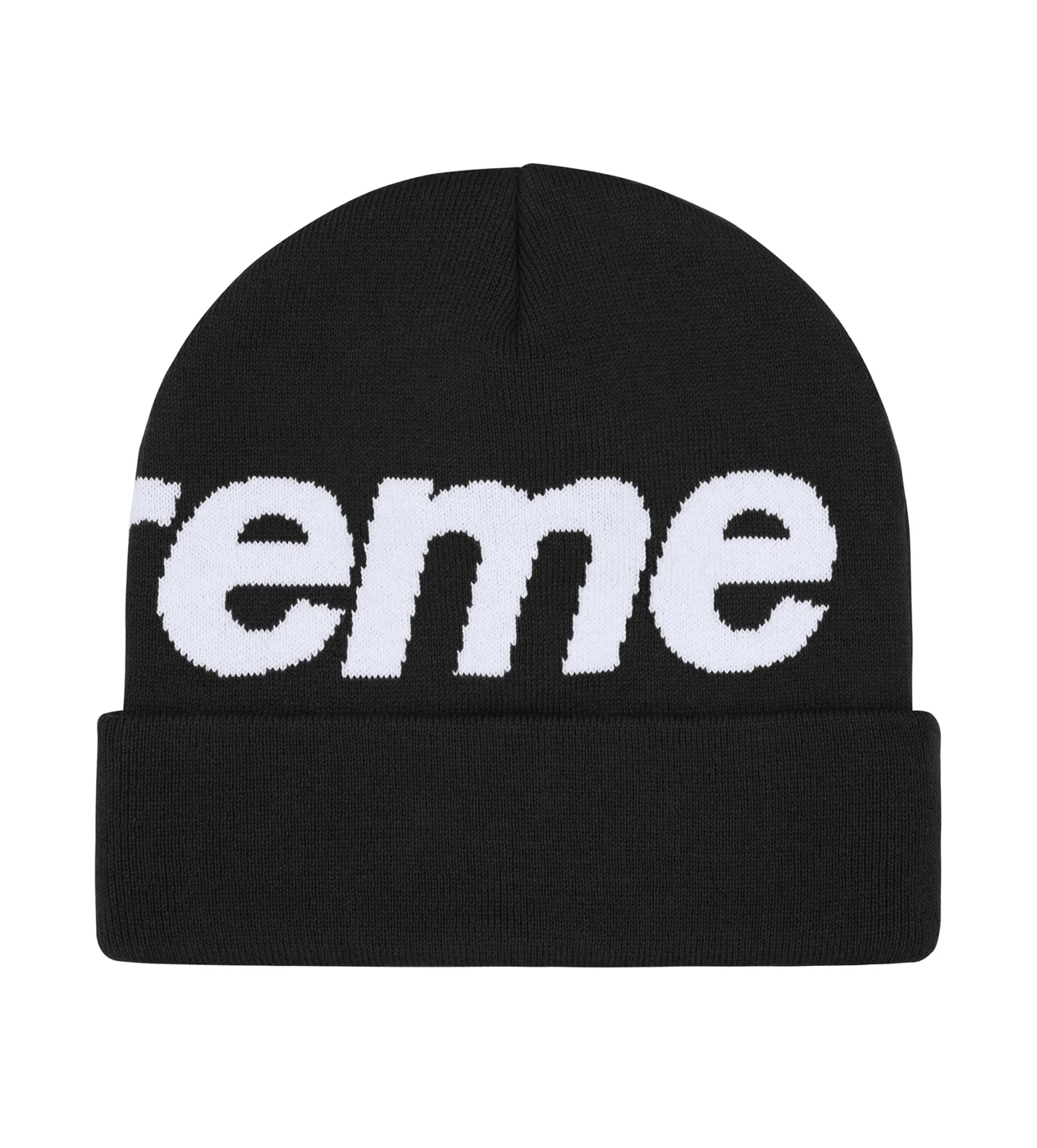 Supreme Big Logo Beanie Black - Image 2