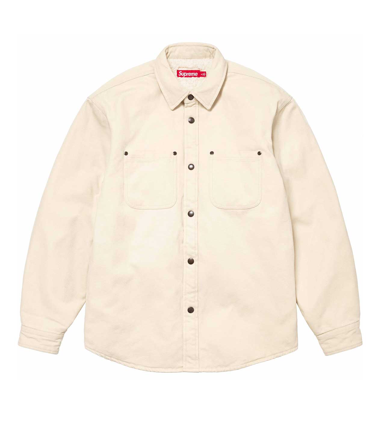 Supreme Faux Shearling Lined Work Shirt Natural - Image 2