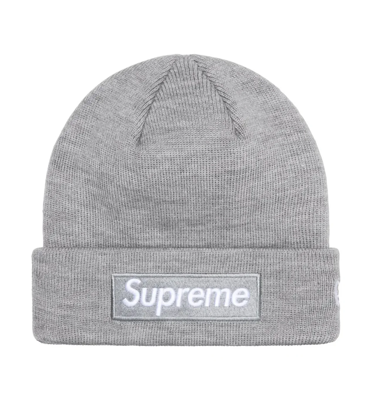Supreme New Era Box Logo Beanie Heather Grey