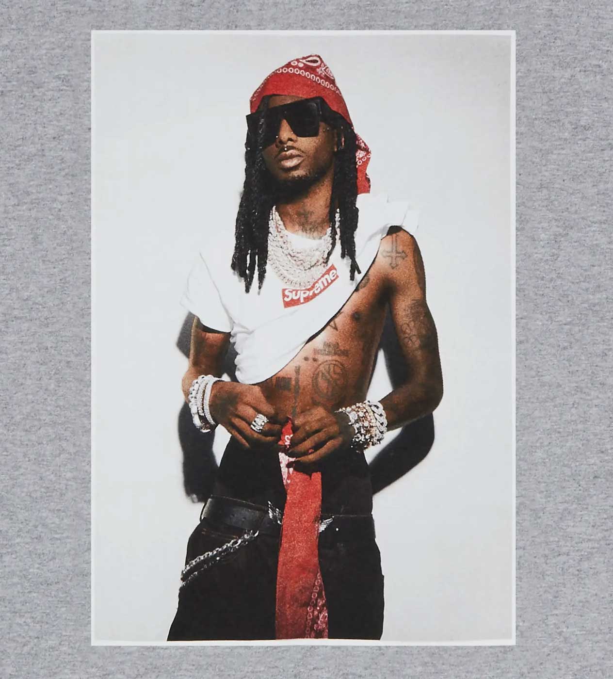 Supreme Playboi Carti Photo Tee Grey - Image 2