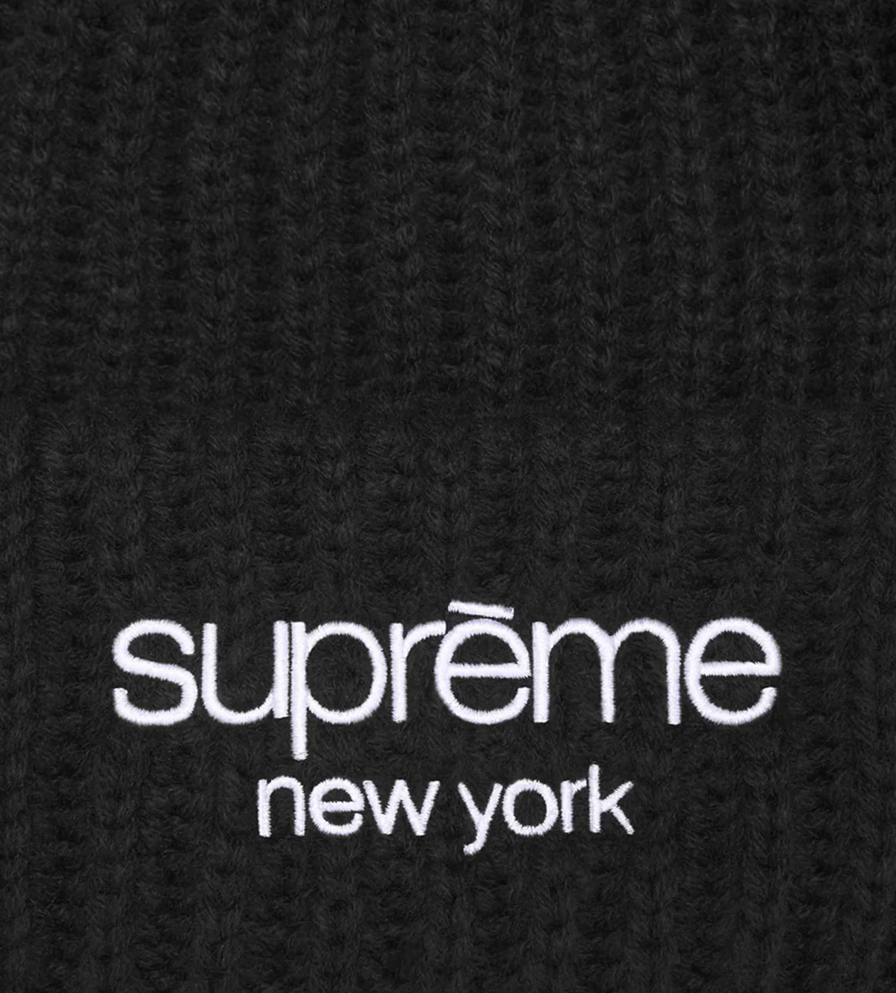 Supreme Ribbed Classic Logo Beanie Black - Image 2
