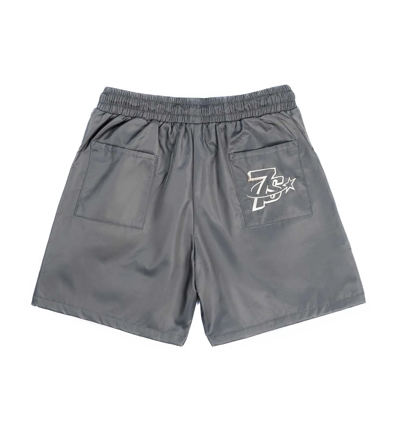 Triple Sevens Nylon Button Shorts Grey - Image 2